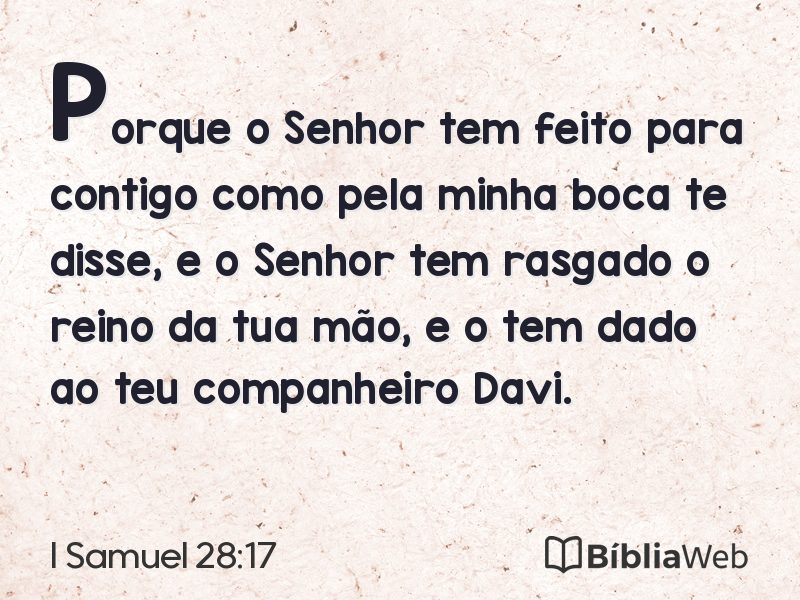 I Samuel 28:17 em imagem para compartilhar