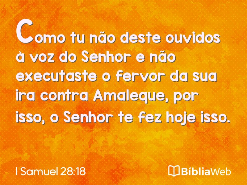 I Samuel 28:18 em imagem para compartilhar