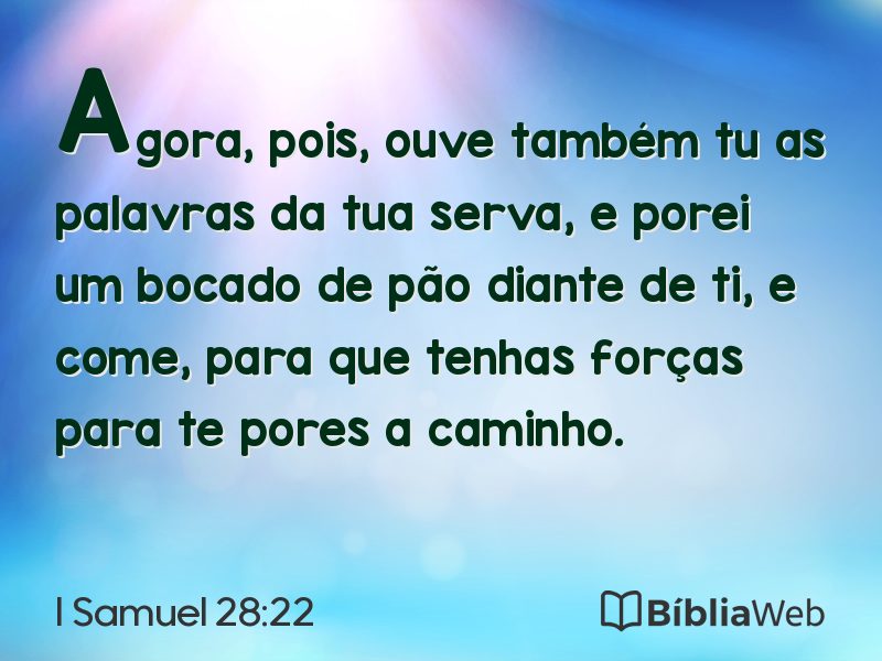 I Samuel 28:22 em imagem para compartilhar
