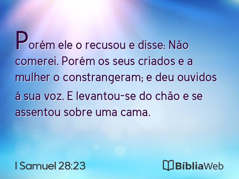 I Samuel 28:23 em imagem para compartilhar