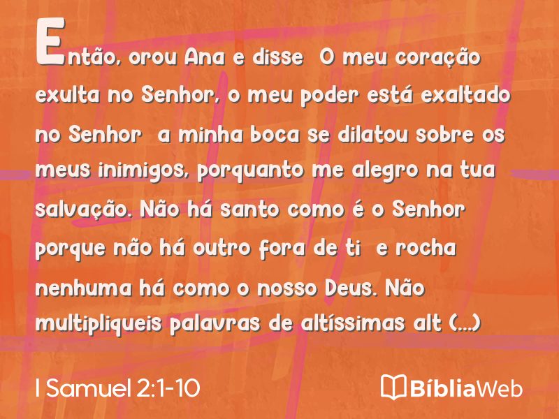 I Samuel 2:1-10 em imagem para compartilhar
