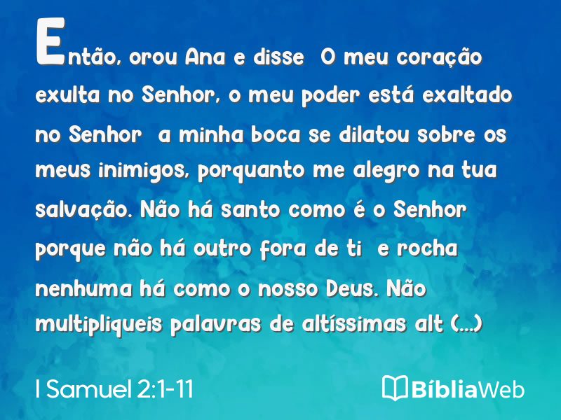 I Samuel 2:1-11 em imagem para compartilhar
