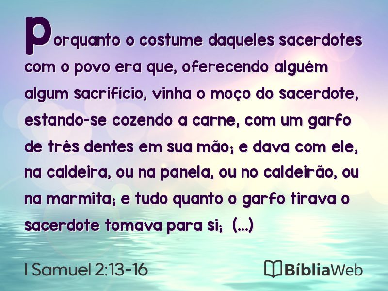 I Samuel 2:13-16 em imagem para compartilhar