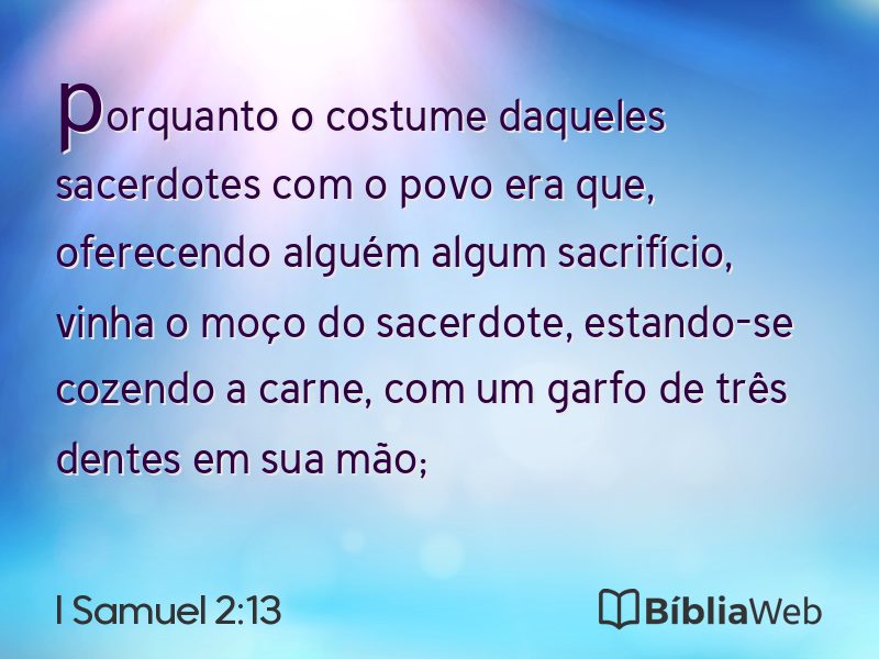 I Samuel 2:13 em imagem para compartilhar
