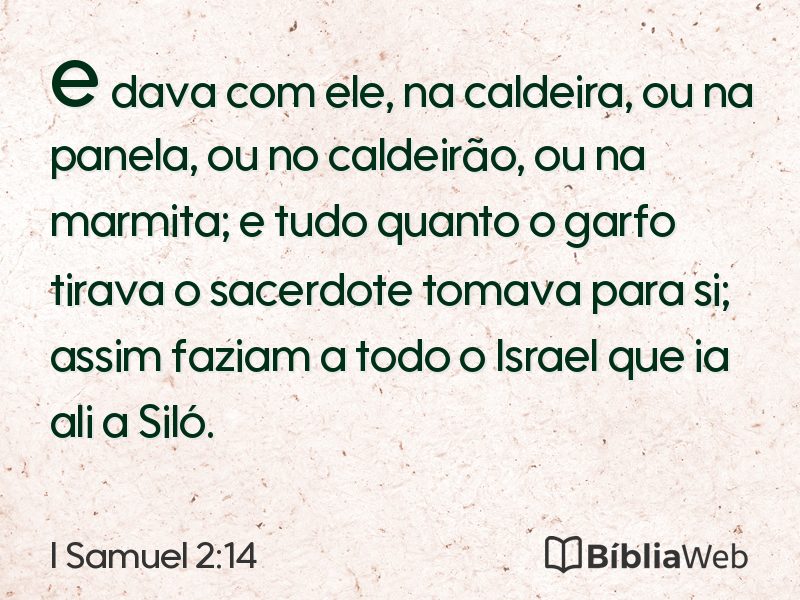 I Samuel 2:14 em imagem para compartilhar
