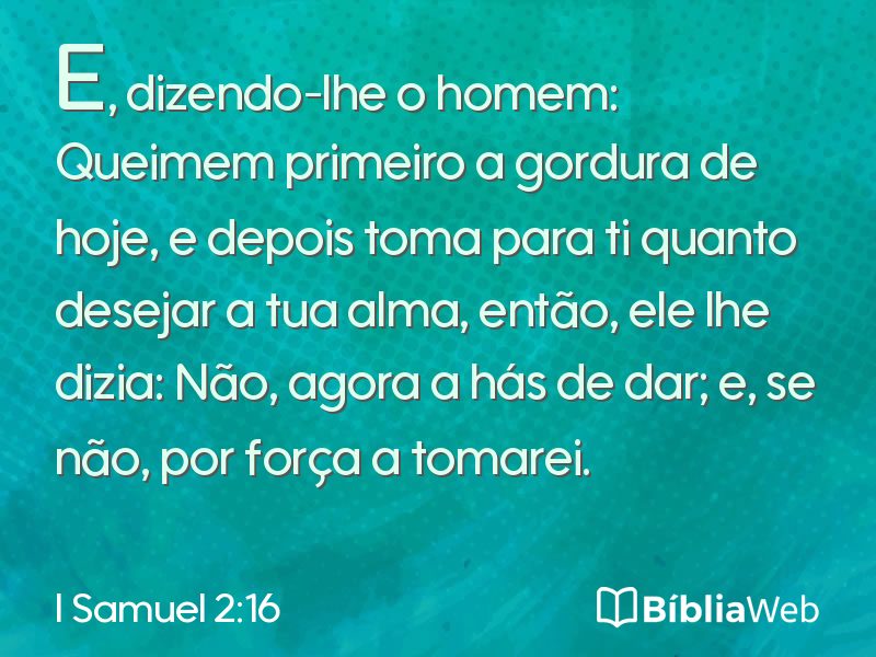 I Samuel 2:16 em imagem para compartilhar