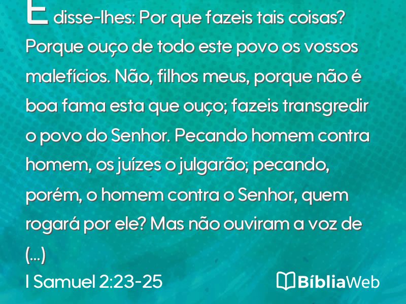 I Samuel 2:23-25 em imagem para compartilhar