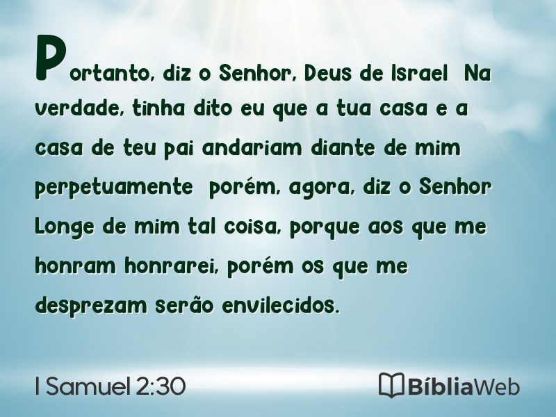 I Samuel 2:30 em imagem para compartilhar