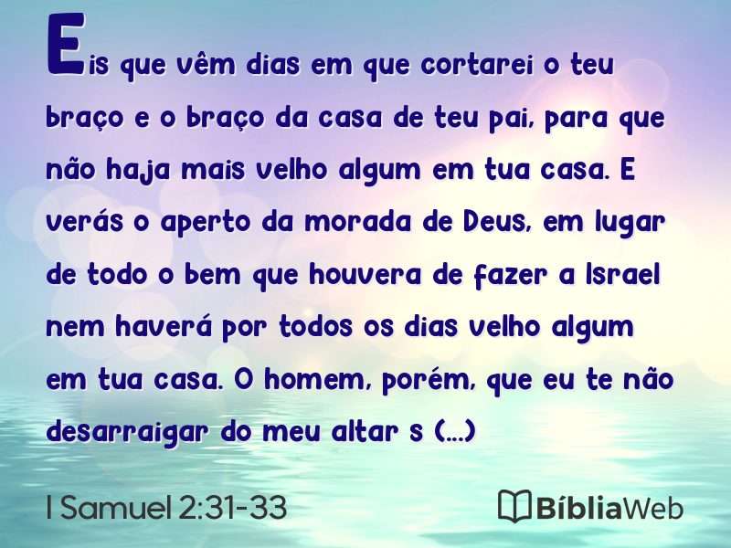 I Samuel 2:31-33 em imagem para compartilhar