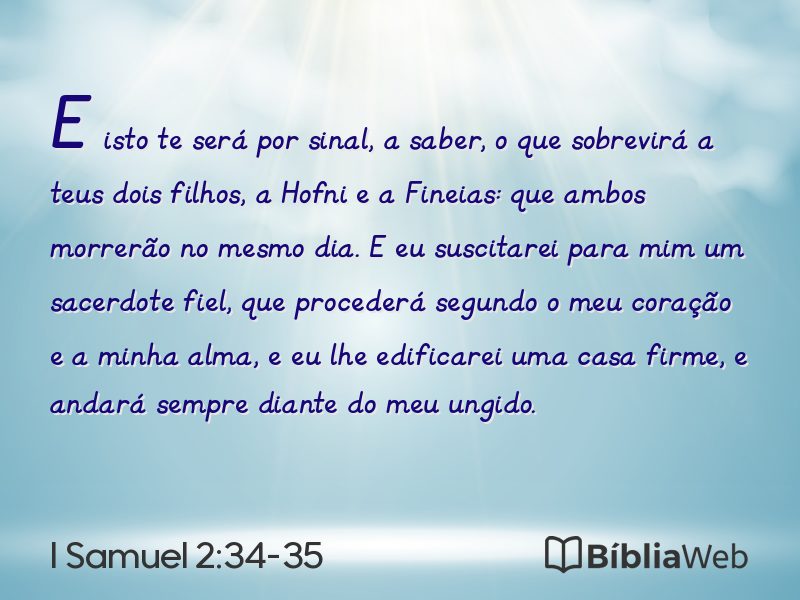 I Samuel 2:34-35 em imagem para compartilhar