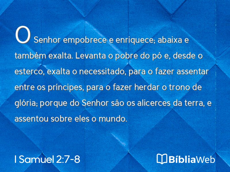 I Samuel 2:7-8 em imagem para compartilhar