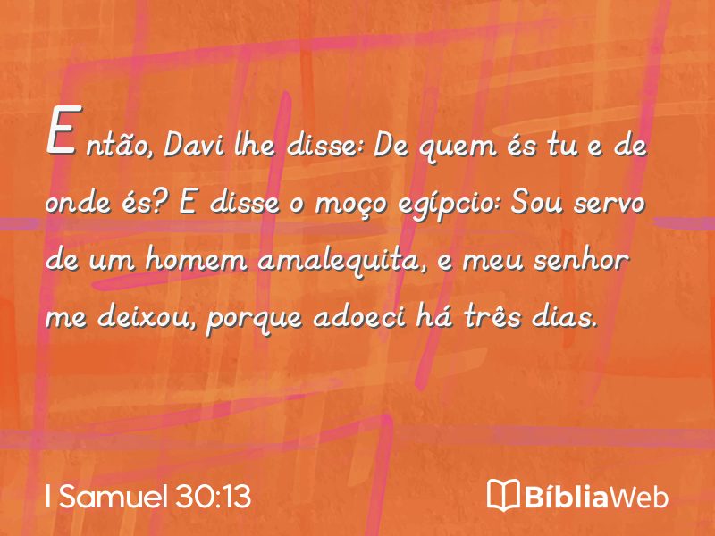 I Samuel 30:13 em imagem para compartilhar