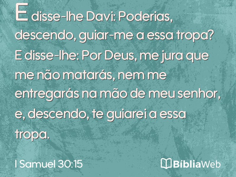 I Samuel 30:15 em imagem para compartilhar