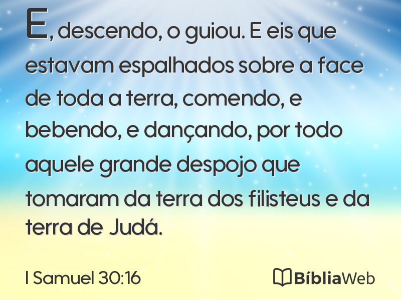 I Samuel 30:16 em imagem para compartilhar