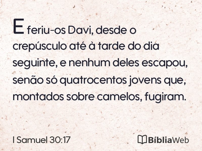 I Samuel 30:17 em imagem para compartilhar