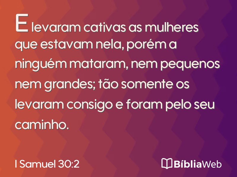 I Samuel 30:2 em imagem para compartilhar