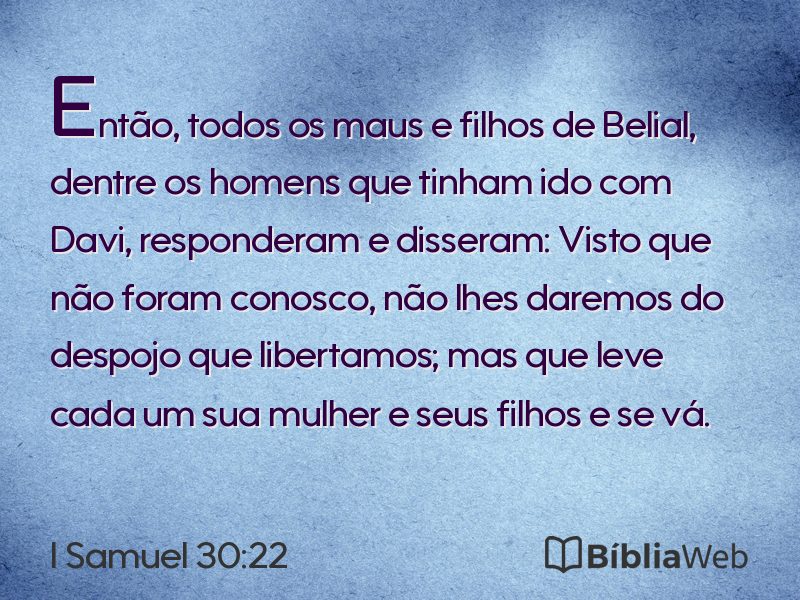 I Samuel 30:22 em imagem para compartilhar