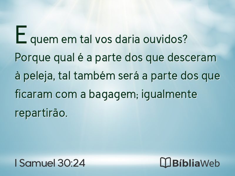 I Samuel 30:24 em imagem para compartilhar
