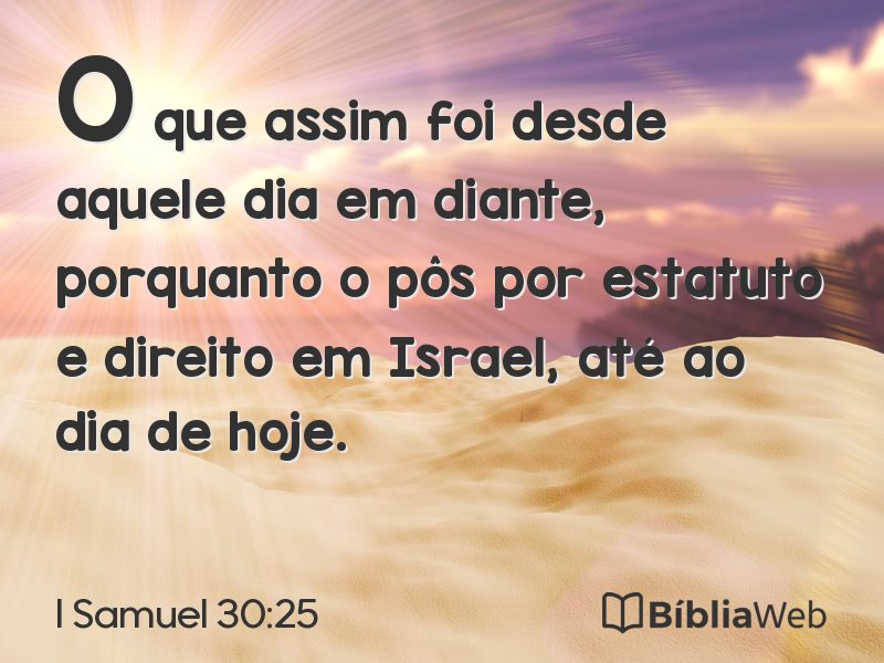 I Samuel 30:25 em imagem para compartilhar