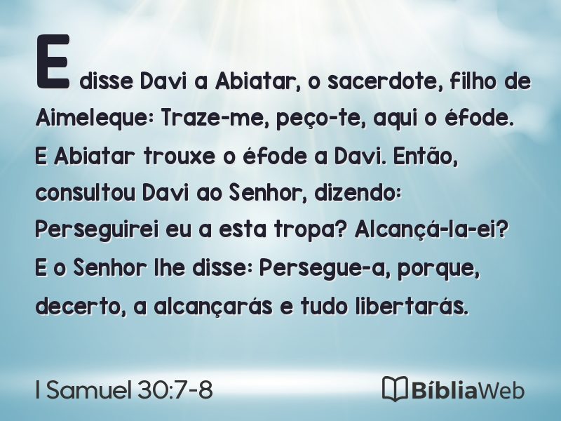 I Samuel 30:7-8 em imagem para compartilhar