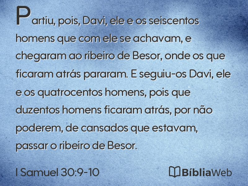 I Samuel 30:9-10 em imagem para compartilhar