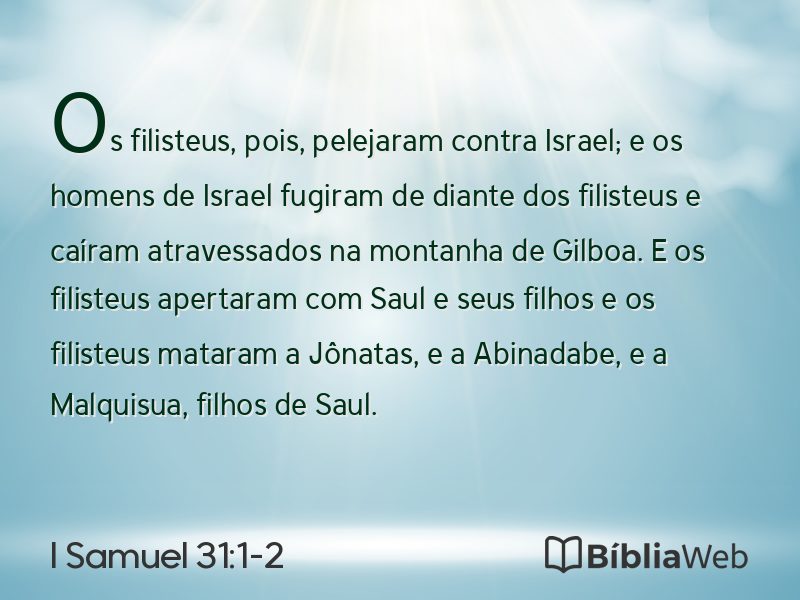 I Samuel 31:1-2 em imagem para compartilhar