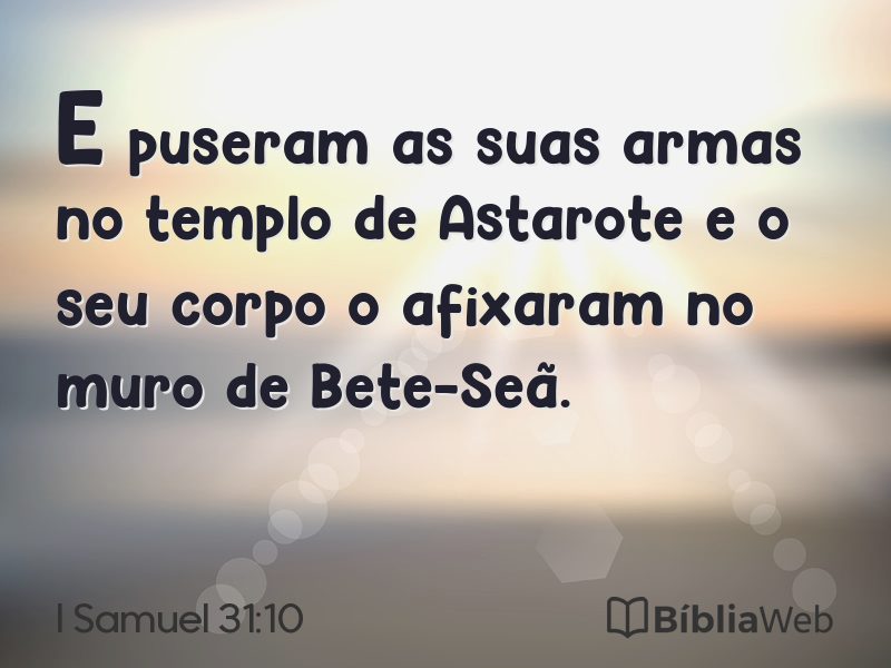 I Samuel 31:10 em imagem para compartilhar