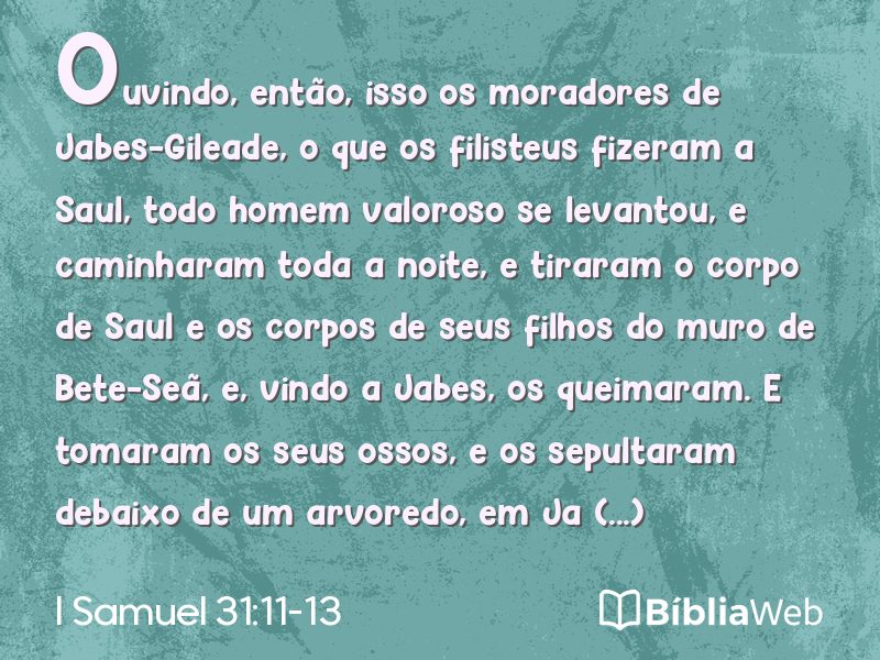 I Samuel 31:11-13 em imagem para compartilhar