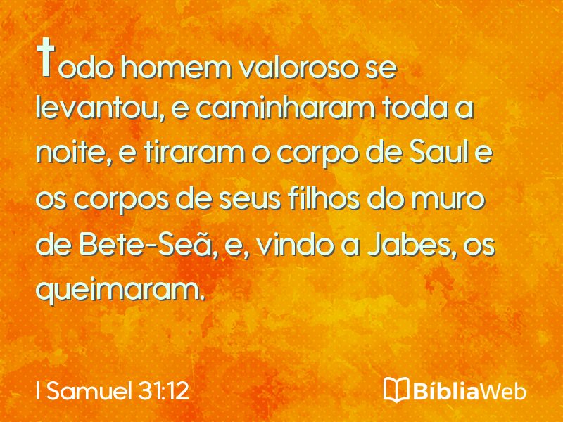 I Samuel 31:12 em imagem para compartilhar