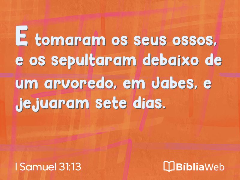 I Samuel 31:13 em imagem para compartilhar
