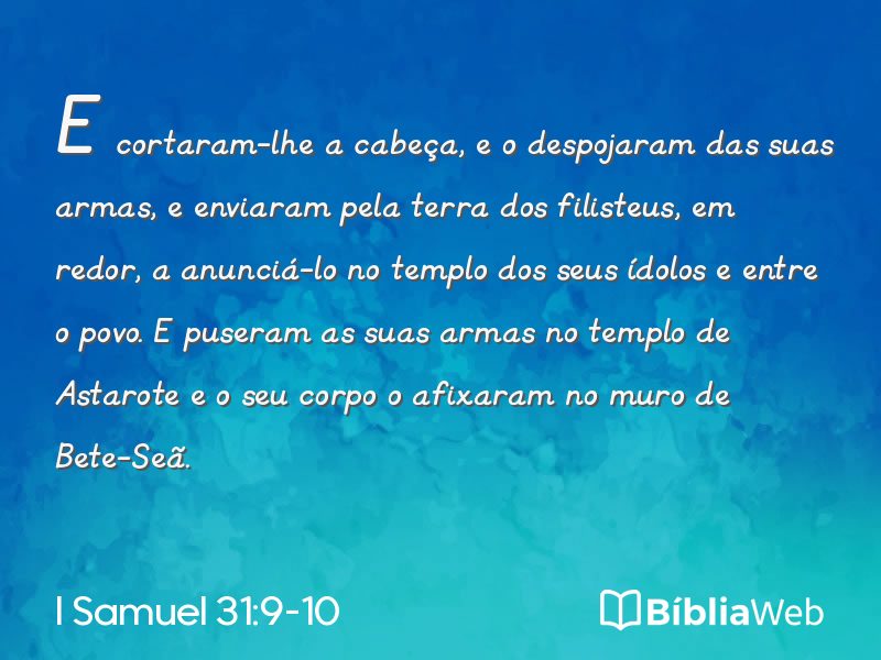 I Samuel 31:9-10 em imagem para compartilhar