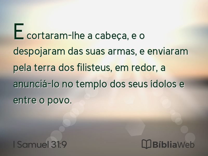 I Samuel 31:9 em imagem para compartilhar