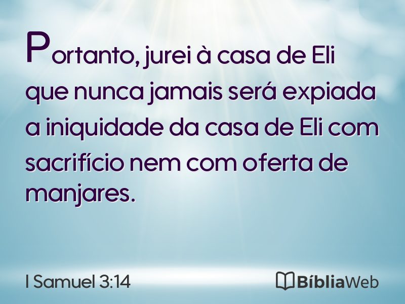 I Samuel 3:14 em imagem para compartilhar