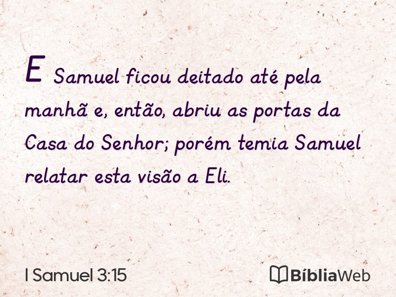I Samuel 3:15 em imagem para compartilhar