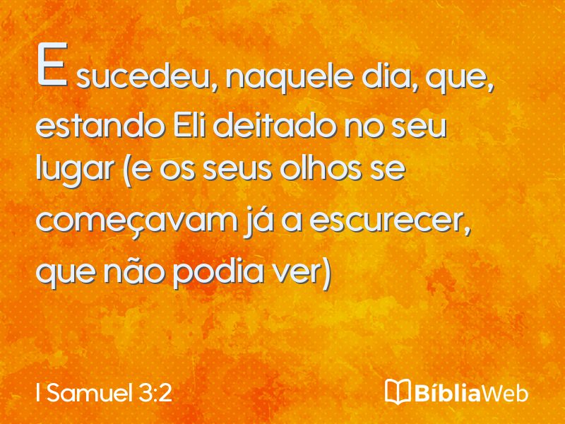 I Samuel 3:2 em imagem para compartilhar