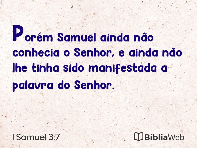 I Samuel 3:7 em imagem para compartilhar