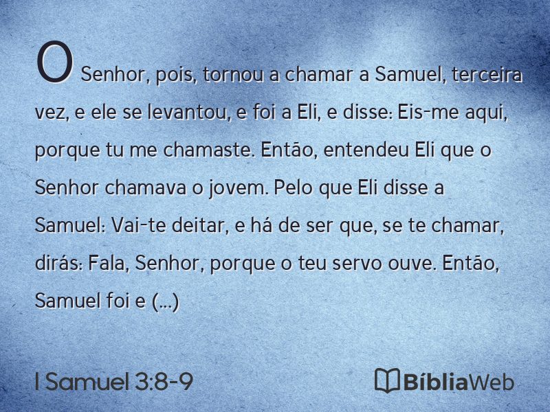 I Samuel 3:8-9 em imagem para compartilhar