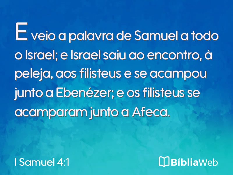 I Samuel 4:1 em imagem para compartilhar