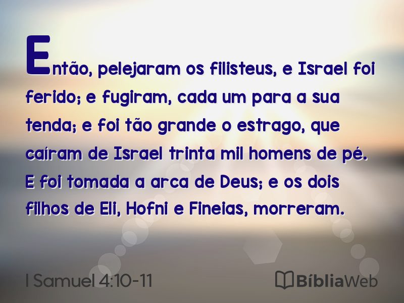 I Samuel 4:10-11 em imagem para compartilhar