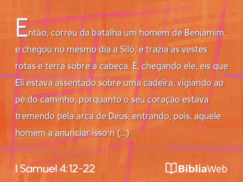 I Samuel 4:12-22 em imagem para compartilhar