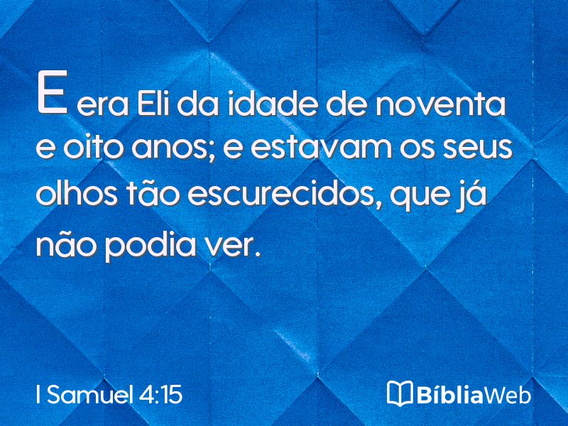 I Samuel 4:15 em imagem para compartilhar