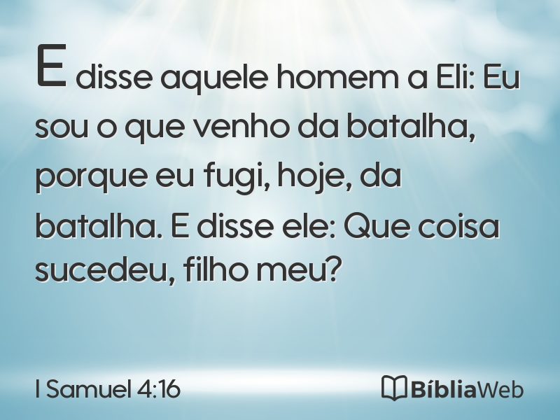I Samuel 4:16 em imagem para compartilhar