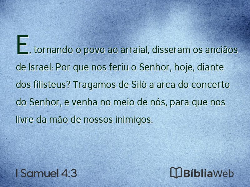 I Samuel 4:3 em imagem para compartilhar