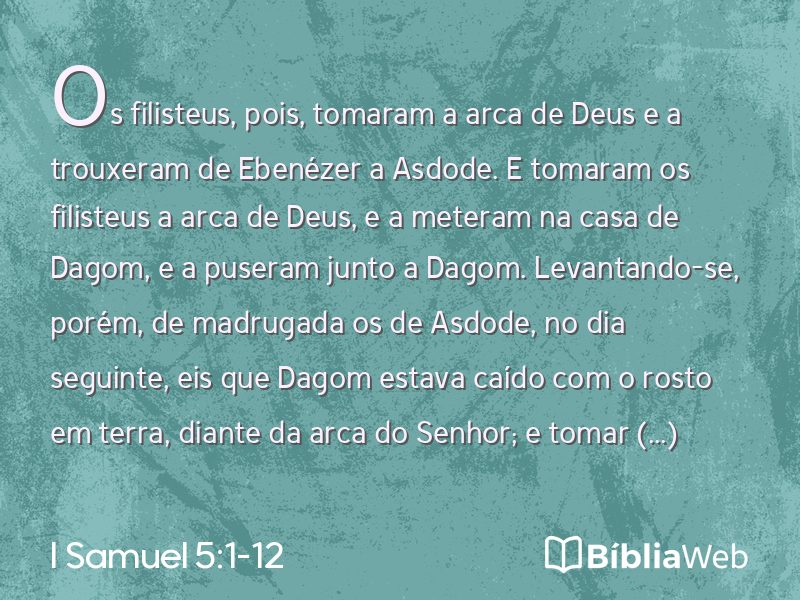 I Samuel 5:1-12 em imagem para compartilhar