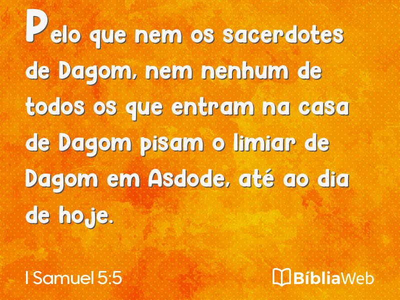 I Samuel 5:5 em imagem para compartilhar