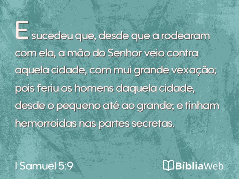 I Samuel 5:9 em imagem para compartilhar