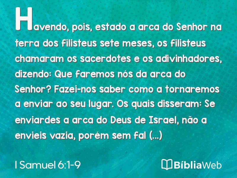 I Samuel 6:1-9 em imagem para compartilhar