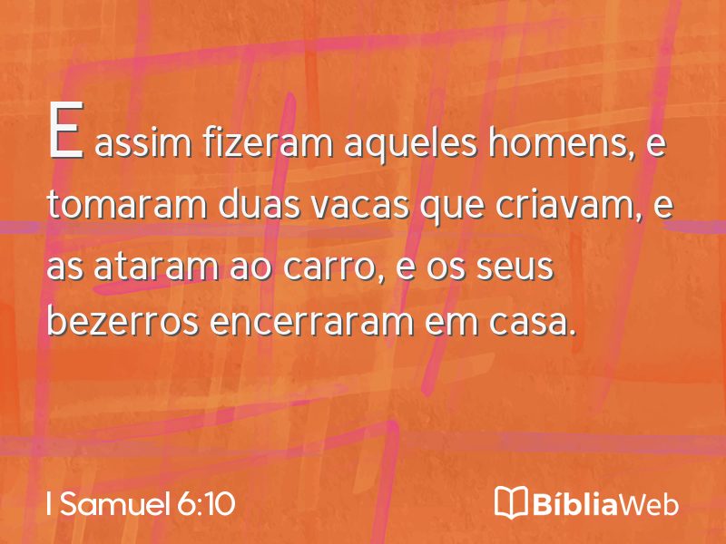 I Samuel 6:10 em imagem para compartilhar