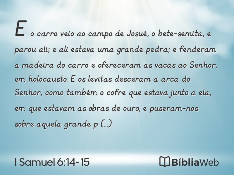 I Samuel 6:14-15 em imagem para compartilhar