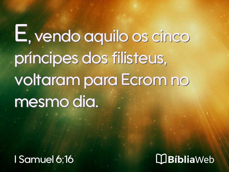 I Samuel 6:16 em imagem para compartilhar